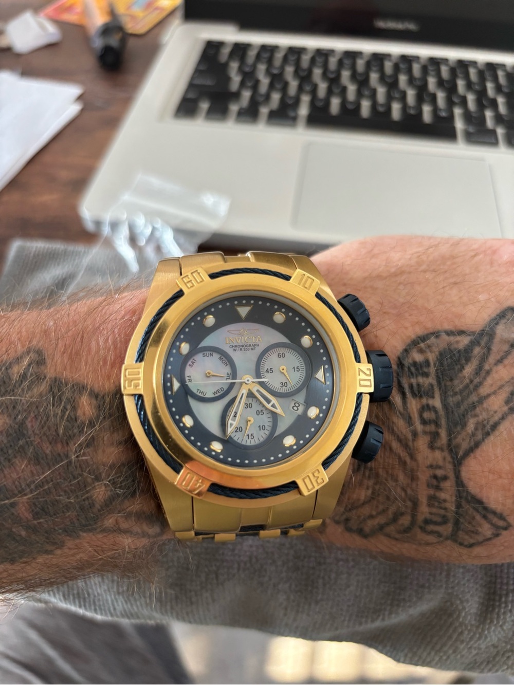 Invicta Gold and Black Men's Chronograph Watch